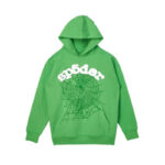 Spider Brand 555 Printed Green Hoodie