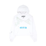 Spider Brand Cropped White Hoodie