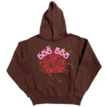 Spider Brand 555 Printed Brown Hoodie