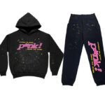 Spider Brand Pink Flame Black Tracksuit