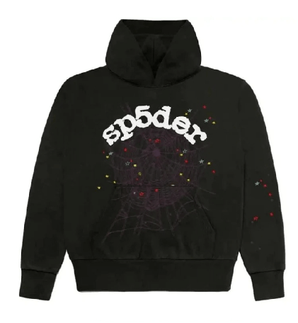 New Www Black With Sp5der Logo Hoodie