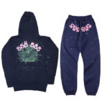 555 Classic Sp5der Logo Blue Tracksuit