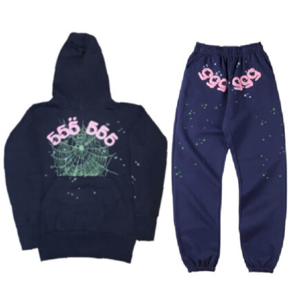 555 Classic Sp5der Logo Blue Tracksuit