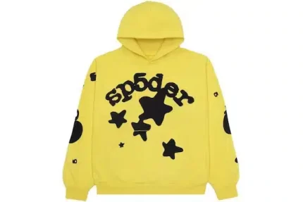 Gold Web With Beluga Logo Sp5der Hoodie
