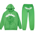 Green Sp5der White Logo Printed Tracksuit