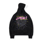 Black Sp5der Hoodie With Pink Logo