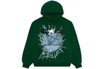 Hunter Green Web With Sp5der Logo Hoodie