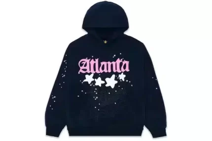 Navy Atlanta With Sp5der Logo Hoodie