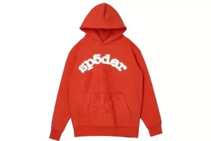 New Web Orange With Sp5der Logo Hoodie