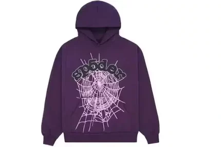 Purple Web With Sp5der Logo Hoodie