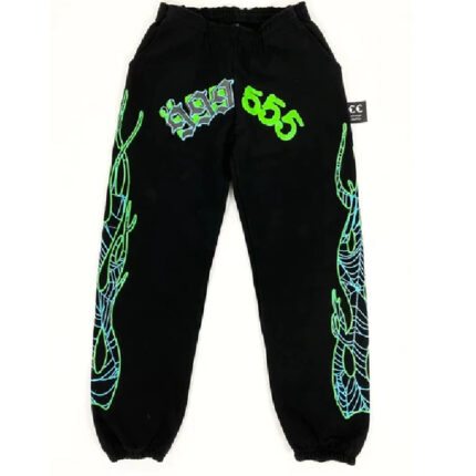 999 Club Sp5der Black Logo Sweatpant