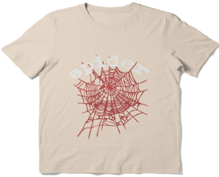 555 Printed Sp5der Essential Beige T-Shirt