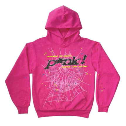 Dark Pink With Pink Logo Sp5der Hoodie