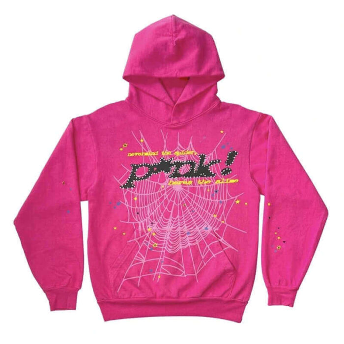 Dark Pink With Pink Logo Sp5der Hoodie